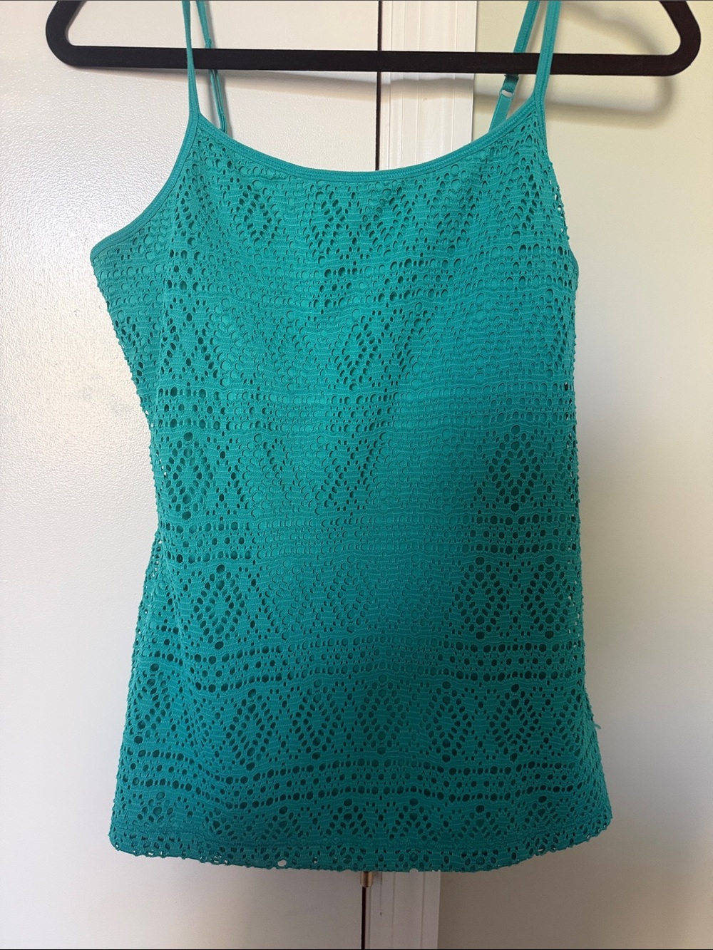 Express Teal Crochet Lace Camisole Tank